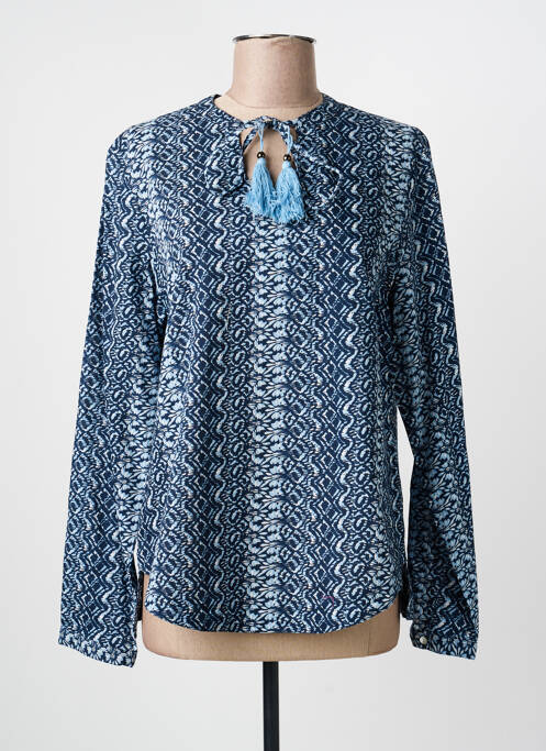 Blouse tissage popeline manches longues bleu LE PETIT BAIGNEUR femme