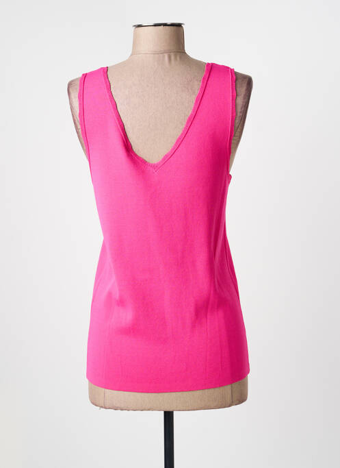 Top tissage jersey sans manche rose YEST femme