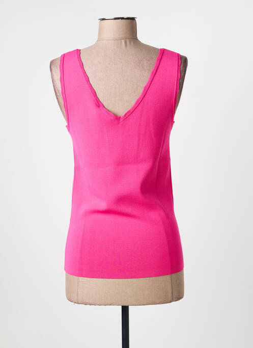 Top tissage jersey sans manche rose YEST femme