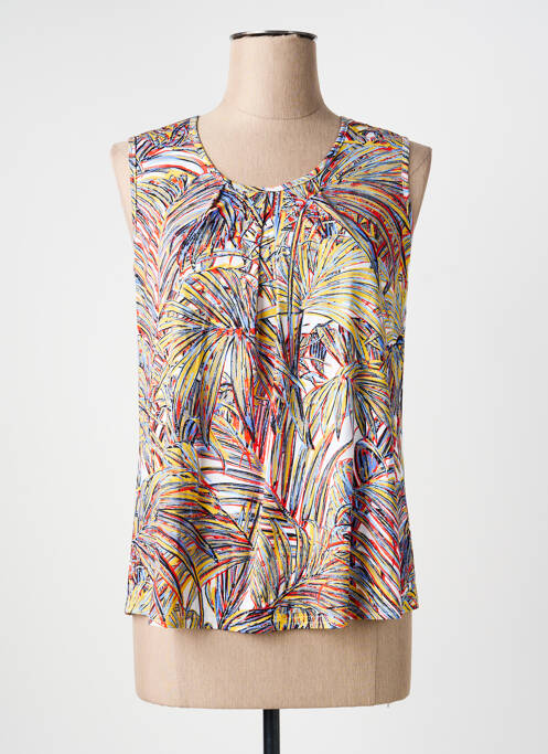 Top tissage jersey sans manche jaune GEVANA femme
