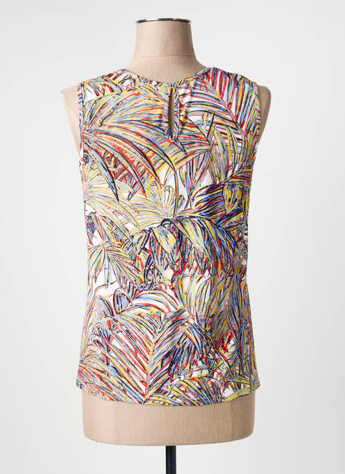 Top tissage jersey sans manche jaune GEVANA femme