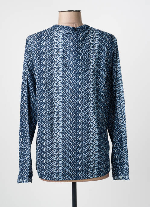 Blouse tissage popeline manches longues bleu LE PETIT BAIGNEUR femme