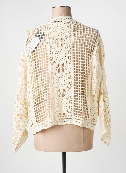 Gilet manches longues coupe cintrée beige YEST femme