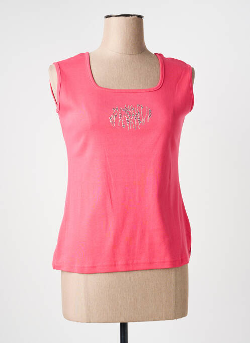 Débardeur stretch sans manche rose GEVANA femme