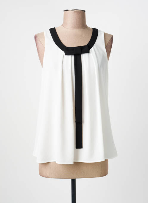 Top coupe fluide sans manche beige GEVANA femme