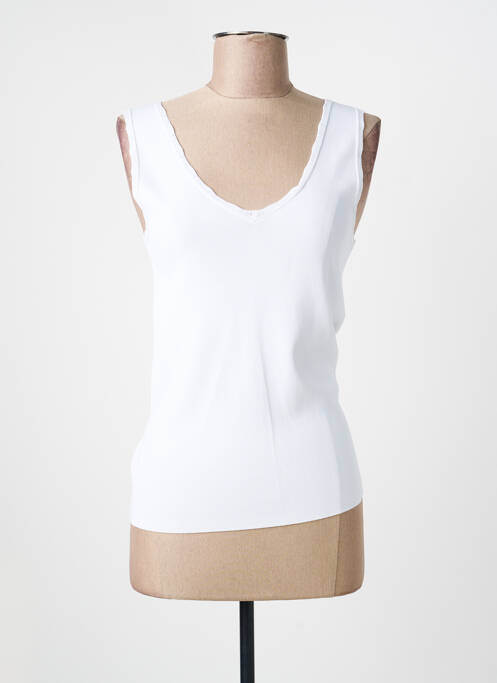 Top stretch sans manche blanc YEST femme