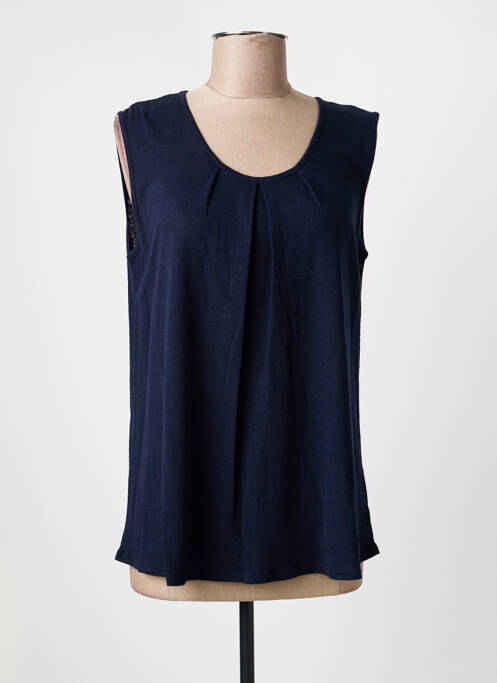 Top stretch sans manche bleu GEVANA femme