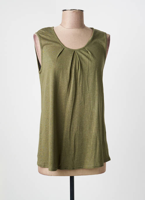 Top stretch sans manche vert GEVANA femme