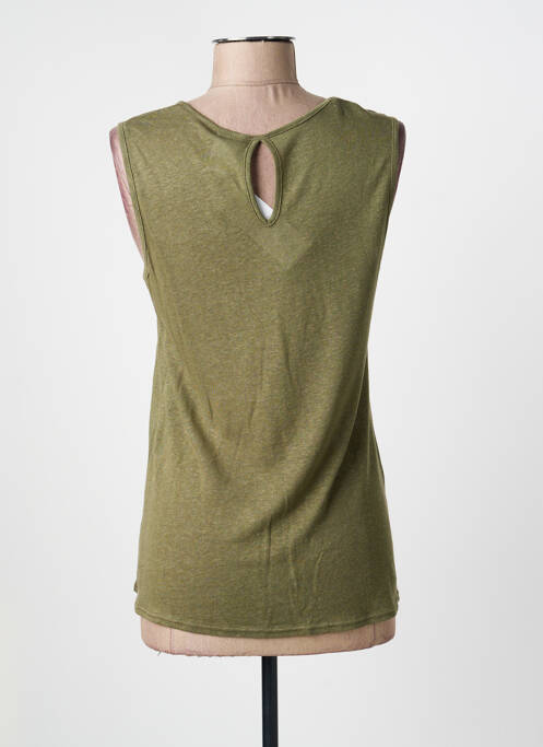 Top stretch sans manche vert GEVANA femme