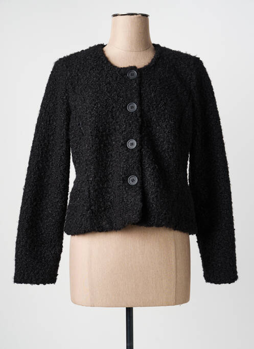 Veste casual col rond noir GEVANA femme