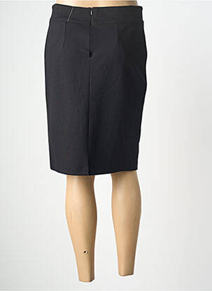 Jupe mi-longue stretch noir GEVANA femme