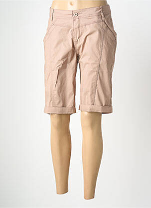 Bermuda tissage popeline taille normale beige GEVANA femme