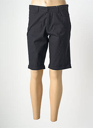 Bermuda tissage popeline taille normale noir GEVANA femme