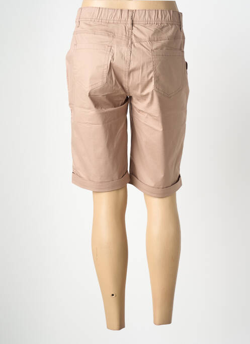 Bermuda tissage popeline taille normale beige GEVANA femme