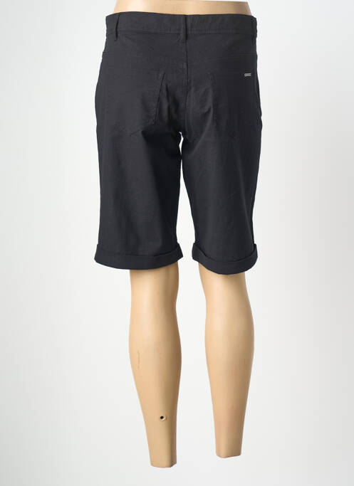 Bermuda tissage popeline taille normale noir GEVANA femme