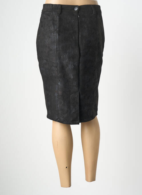 Jupe mi-longue taille normale noir GEVANA femme