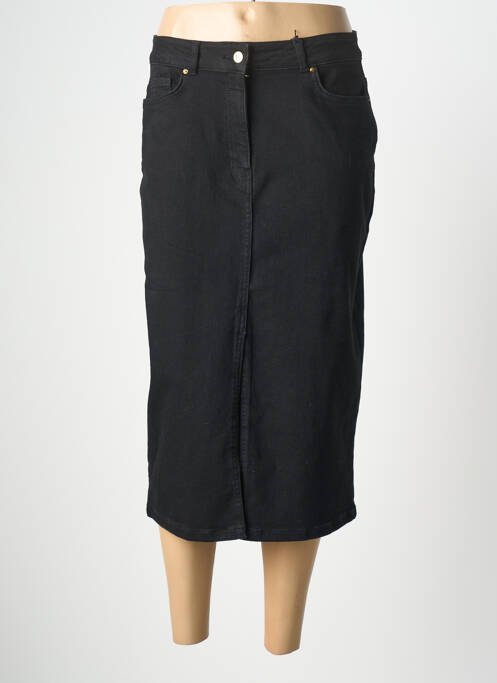 Jupe mi-longue taille normale noir YEST femme