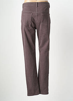 Pantalon droit fermeture zippée sous rabat boutonné marron GEVANA femme