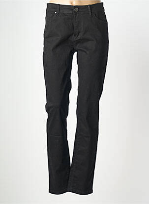 Pantalon droit fermeture zippée sous rabat boutonné noir GEVANA femme