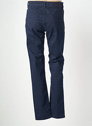 Pantalon droit fermeture zippée sous rabat boutonné bleu GEVANA femme