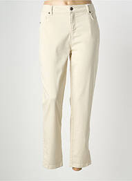 Pantalon 7/8 fermeture zippée sous rabat boutonné beige YEST femme