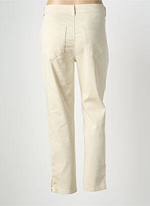 Pantalon 7/8 fermeture zippée sous rabat boutonné beige YEST femme