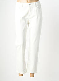 Pantalon 7/8 fermeture zippée sous rabat boutonné blanc GEVANA femme