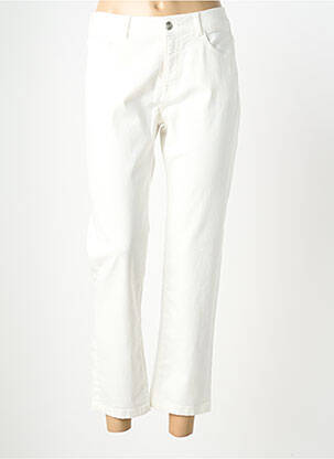 Pantalon 7/8 fermeture zippée sous rabat boutonné blanc GEVANA femme