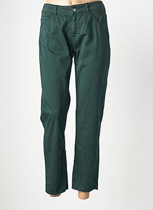 Pantalon 7/8 fermeture zippée sous rabat boutonné vert GEVANA femme