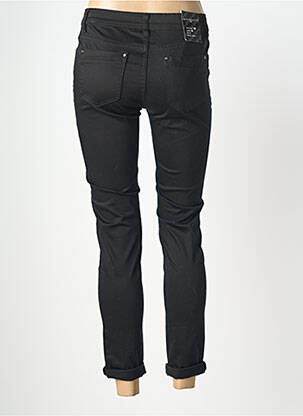 Pantalon 7/8 fermeture zippée sous rabat boutonné noir MY CHRISTY femme