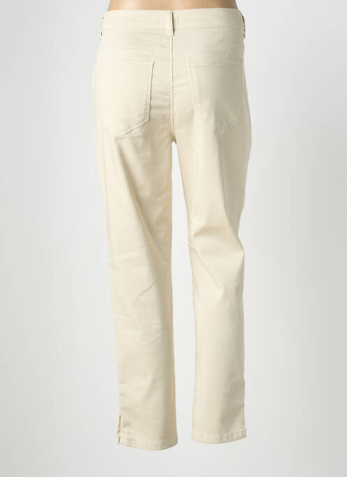 Pantalon 7/8 fermeture zippée sous rabat boutonné beige YEST femme