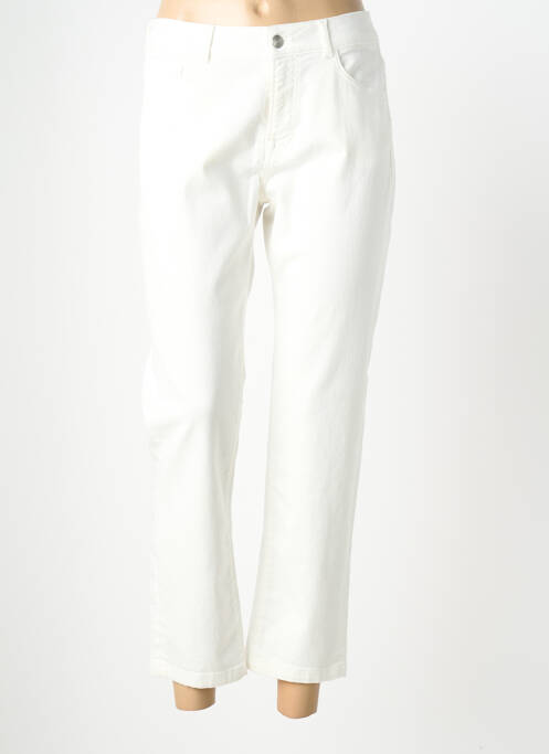 Pantalon 7/8 fermeture zippée sous rabat boutonné blanc GEVANA femme