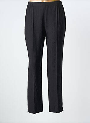 Pantalon droit tissage crêpe taille normale noir GEVANA femme