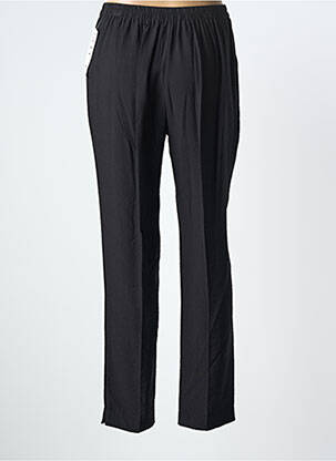 Pantalon droit tissage crêpe taille normale noir GEVANA femme