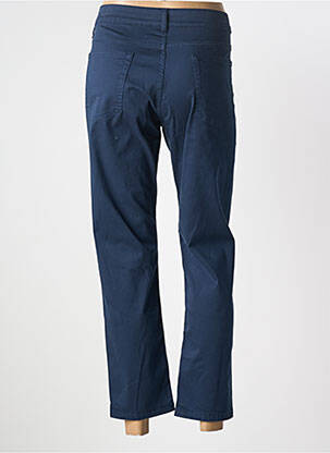 Pantalon 7/8 tissage popeline taille normale bleu GEVANA femme