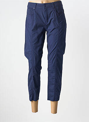 Pantalon 7/8 tissage popeline taille normale bleu GEVANA femme