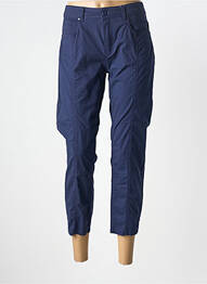 Pantalon 7/8 tissage popeline taille normale bleu GEVANA femme
