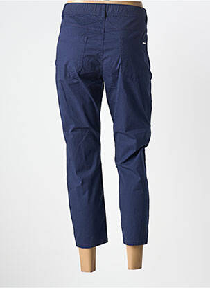 Pantalon 7/8 tissage popeline taille normale bleu GEVANA femme