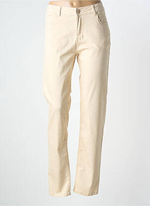 Jeans coupe slim stretch taille normale beige GEVANA femme