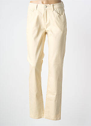 Jeans coupe slim stretch taille normale beige GEVANA femme