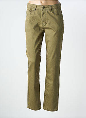 Jeans coupe slim stretch taille normale vert GEVANA femme