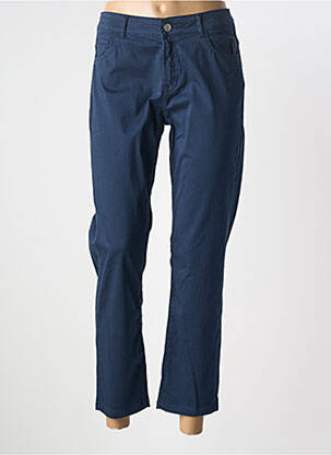Pantalon 7/8 tissage popeline taille normale bleu GEVANA femme