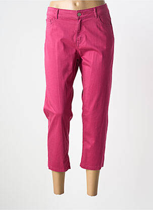 Pantalon 7/8 tissage popeline taille normale rose GEVANA femme