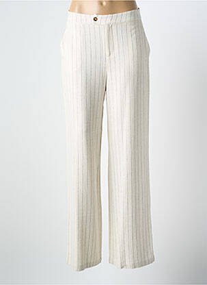 Pantalon large fermeture zippée sous rabat boutonné taille normale beige ESQUALO femme