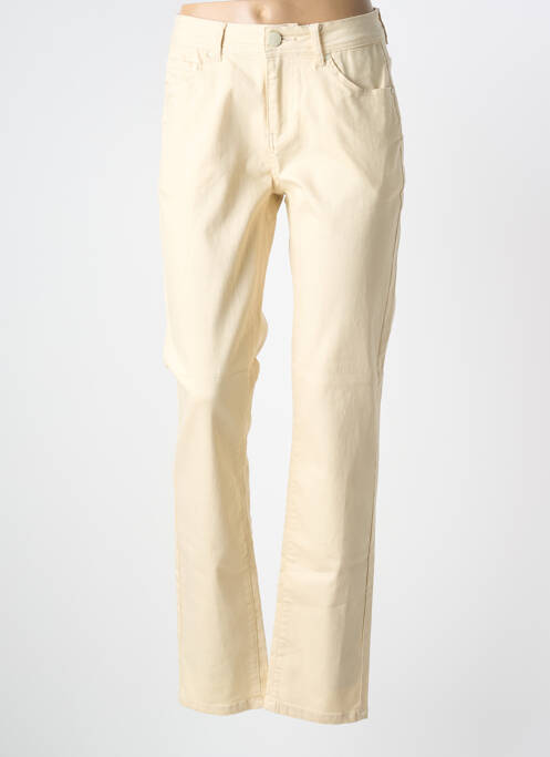 Jeans coupe slim stretch taille normale beige GEVANA femme