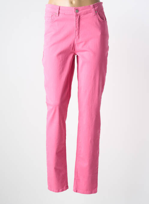 Jeans coupe slim stretch taille normale rose YEST femme