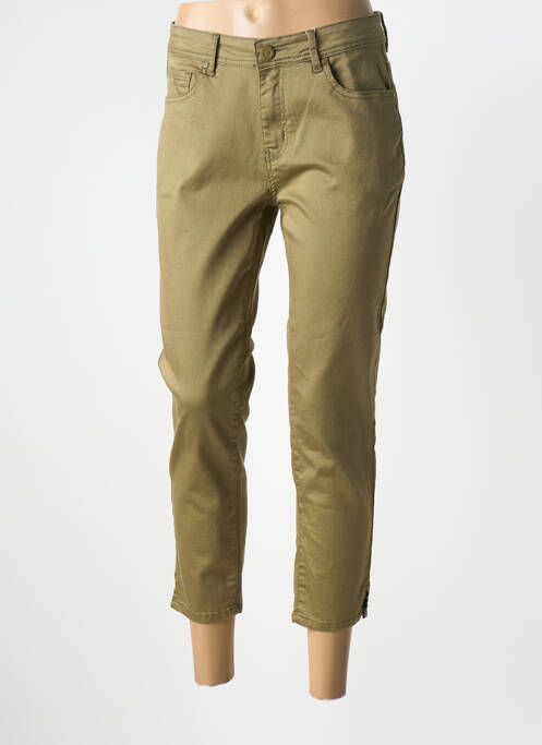 Pantacourt stretch taille normale vert GEVANA femme