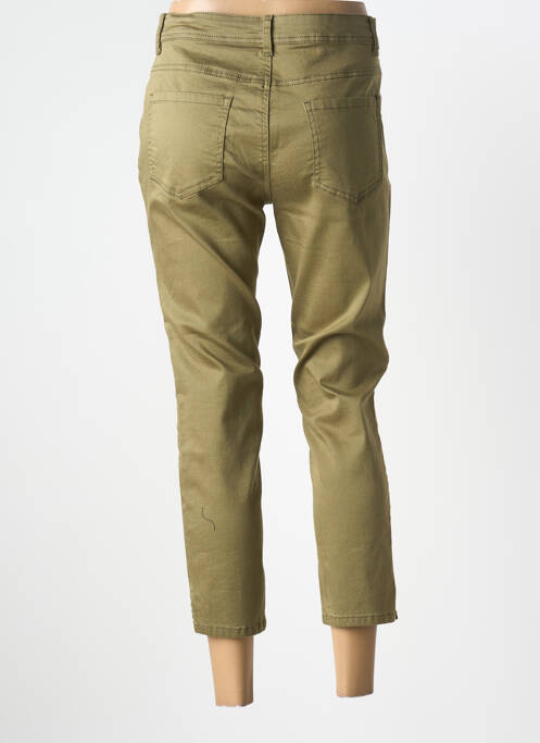 Pantacourt stretch taille normale vert GEVANA femme