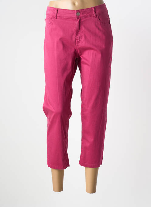 Pantalon 7/8 tissage popeline taille normale rose GEVANA femme