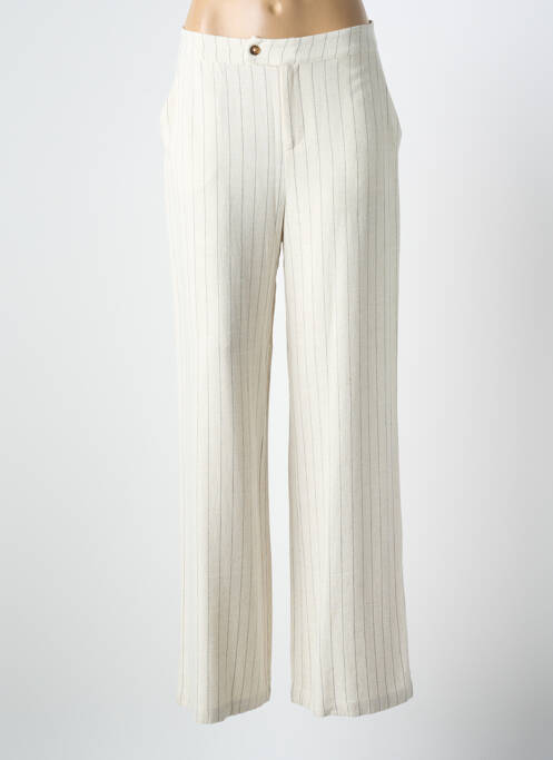 Pantalon large fermeture zippée sous rabat boutonné taille normale beige ESQUALO femme